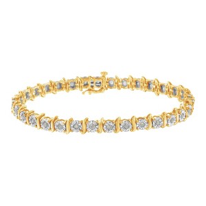 Haus of Brilliance Silver 1.0 Cttw Diamond S-Curve Link Miracle-Set Tennis Bracelet - 1 of 4