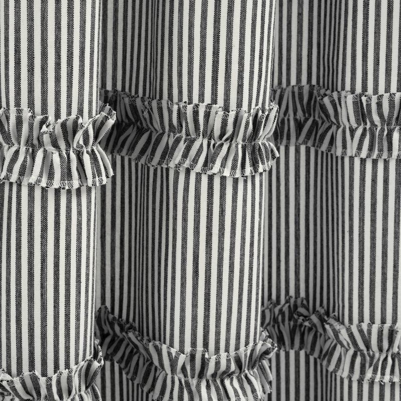 Set of 2 Farmhouse Vintage Stripe Yarn Dyed Cotton Light Filtering Window Curtain Panels - Lush Décor, 4 of 8