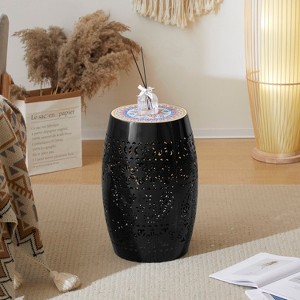 Vynxaria Ruby 12" Mosaic Side Table ¨C Vibrant Boho Accent for Indoor & Outdoor Use - 1 of 4