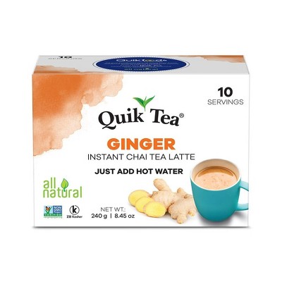 QuikTea Ginger Chai Tea Latte 10 Count, Bold Ginger Flavor, Naturally ...