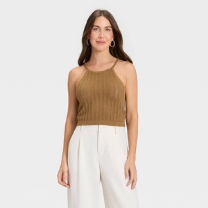 Women's Pointelle Tank Pullover Sweater - A New Day™ - 1 of 3