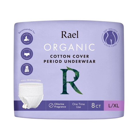 Rael Organic Cotton Overnight Period Underwear - Unscented - L/xl - 8ct :  Target