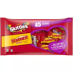 Skittles and Starburst Valentine's Day Classroom Exchange Candy Bag - 18.07oz/45ct