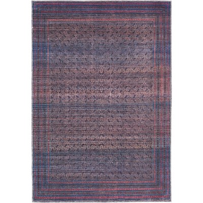 Voss Transitional Distressed Blue/Pink/Purple Area Rug