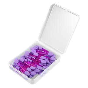 Unique Bargains Short Sponge Dual Sides Eye Shadow Makeup Brushes Applicator Purple Clear 50 PCS - 1 of 4
