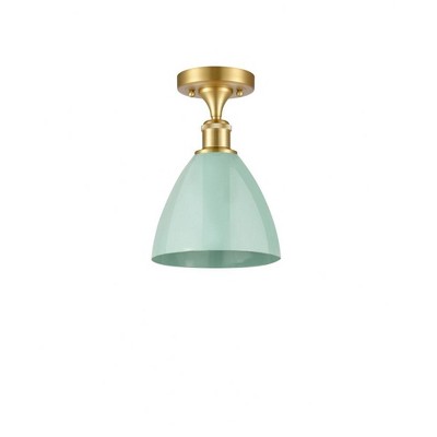 Plymouth Dome - 1 Light Semi-Flush Mount In Industrial Style-11.25 Inches Tall and 7.5 Inches Wide
