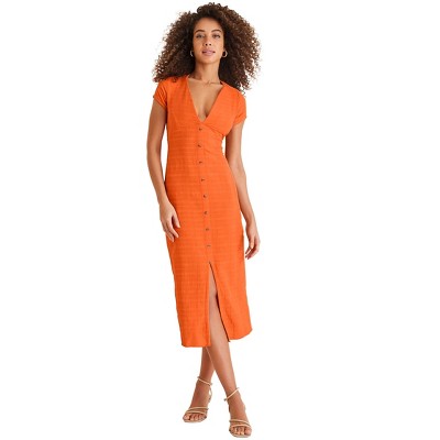 VENUS Womens Linen Midi Dress
