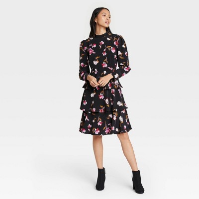 a line bell sleeve dress