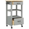 vidaXL Kitchen Trolley MONZA 18.9 in.x15.7 in.x35.4 in. Solid Wood Pine - 4 of 4