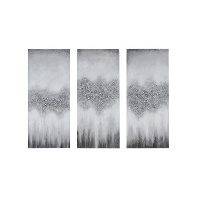 VisioGear 3PCS Heavily Embellished Canvas Wall Art Set, Wall Decor for Hallway Office Wall Decor, Multicolor, 35"*15"*1.5"
