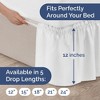 Elastic Wrap-Around Dust Ruffled Bed Skirt - Easy Fit with Pleated 12" Drop - CGK Linens - 4 of 4