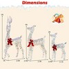 Costway 3-Piece Large Lighted Christmas Reindeer Family with LED Lights & Bows Buck - 3 of 4