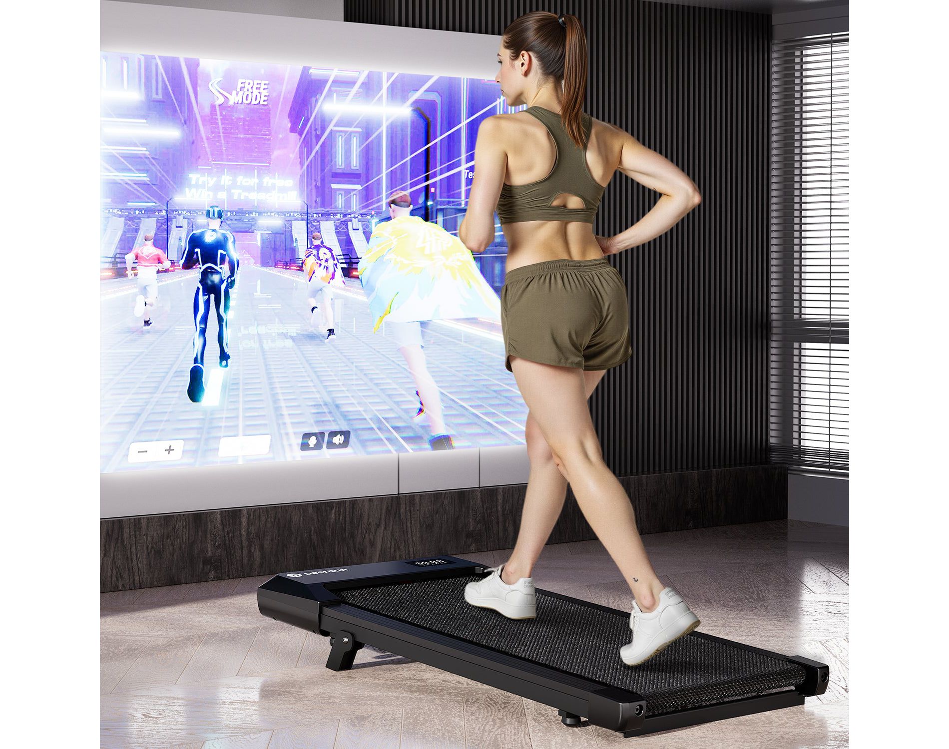 Deerrun Q2 Urban Plus Smart Walking Pad With 7% Incline Treadmills for Home or office