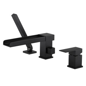 WOWOW Waterfall Single-Handle Deck-Mount Roman Tub Faucet with Hand Shower in - 1 of 4
