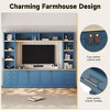 Bella Depot 102.3"W Farmhouse Entertainment Center Wall Unit TV Stand with Bookshelves for TVs Up to 75" - 4 of 4