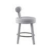 Meridian Furniture,Parlor Grey Boucle Fabric Stool, Set of 2 - 4 of 4