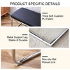 Dining Room Bench, Leather Bench With Silver Metal Legs Shoe Changing Bench, Bedroom Bench Footstool For Entryway, Black - 4 of 4