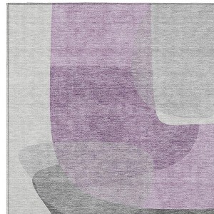 HomeRoots 5' X 8' Purple And Gray Abstract Washable Indoor Outdoor Area Rug - 1 of 4