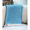 HomeRoots 55" X 70" Teal Blue and White Woven Herringbone Plush Throw Blanket - 2 of 4