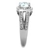 Slickblue Women’s Halo Engagement Ring with 7 mm CZ in Polished Stainless Steel, Silver-Tone, Sizes 5-10 - 4 of 4