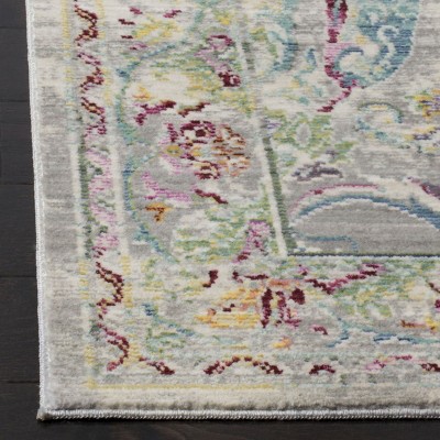 Hand-Knotted Grey and Light Blue Abstract Synthetic Rug, 3' x 5'