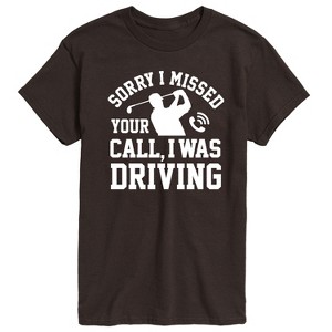 Men's - Instant Message - Sorry Missed Call Driving Golf Short Sleeve Graphic T-Shirt - 1 of 4
