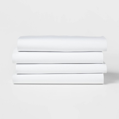 Twin/twin Xl 4pk Solid Microfiber Fitted Sheet White - Room Essentials ...