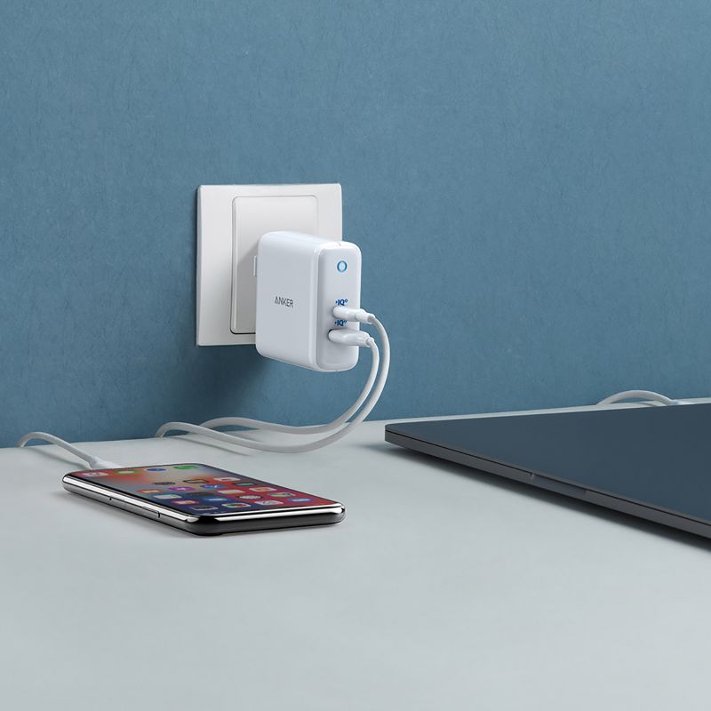 Anker PowerPort+ Atom III 45W USB-C / 15W USB-A Dual Port Wall Charger - White and Gray, 3 of 7