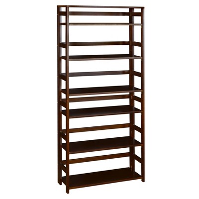 67" Cakewalk High Folding Bookcase Mocha Walnut - Regency