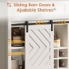 Farmhouse Buffet Cabinet with Sliding Barn Door, Rustic Sideboard with 3 Drawer, Removable Wine Racks and Adjustable Shelf for Dining Room, Kitchen - 2 of 4