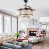 Bella Depot 42" Brown Modern Retractable Caged Ceiling Fan with Light and Remote - 4 of 4