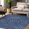 Modern Symmetric Fine Line Printed Area Rug Ultra Thin Low Pile Machine Washable Stain Slip Resistant Non Shedding Pet Friendly Floor Carpet - 2 of 4