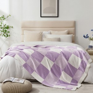 Snuggle Sac Fluffy Buffalo Plaid Throw Blanket,Reversible Cozy Throw,Classic Checkered Style - 1 of 4