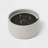 15oz Ceramic Jar 3-Wick Black Label Wooded Sage Candle - Threshold™