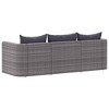vidaXL Outdoor Sofa Couch with Cushions Patio Deck Wicker Furniture PE Rattan - 3 Piece - 4 of 4