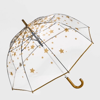 Sweetude 4 Pcs 39 Inch Kids Umbrellas for Rain Clear Bubble Umbrellas with  Reflective Stars and