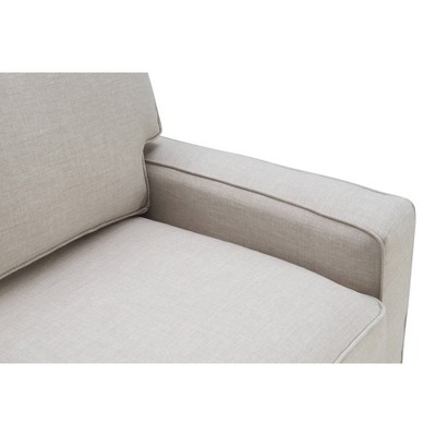 Light Gray Linen Track Arm Sofa with Removable Cushions