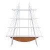 Modern Open Storage Bookshelf,4-Tier Wood Bookshelf with Metal Shelves and Storage Drawer,Freestanding Decoration Display Rack-Baofuwish - 3 of 4
