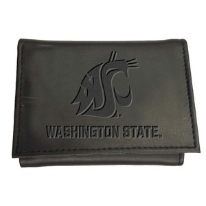 Evergreen NCAA Washington State Cougars Black Leather Trifold Wallet Officially Licensed with Gift Box - 1 of 1