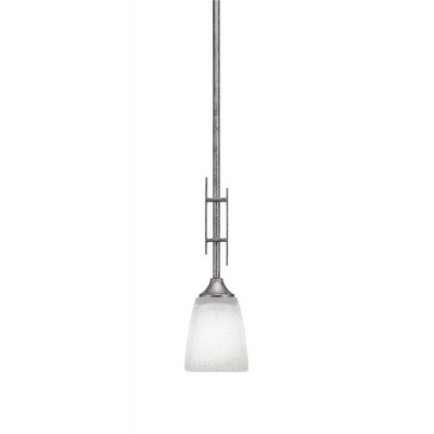 Toltec Lighting Uptowne 1 - Light Pendant in  Aged Silver with 4.5" Square White Muslin Shade