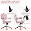 NicBex Adjustable Height Velvet Button Tufted Home Office Chair with Padded Armrests and Wheels for Work Study Vanity - 4 of 4