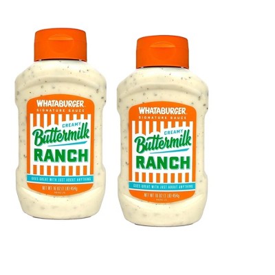 Whataburger Creamy Buttermilk Ranch,16 oz, Pack of 2