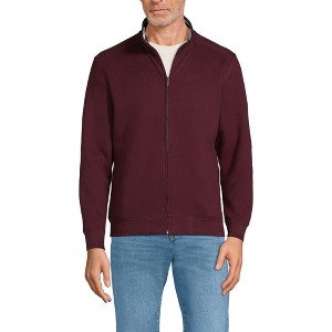 Lands' End Men's Long Sleeve Serious Sweats Mock Full Zip - 1 of 4