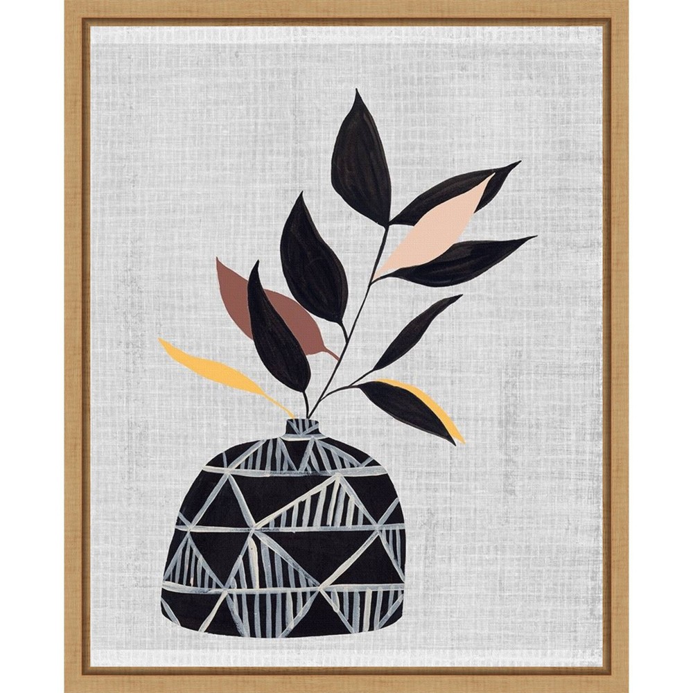 Photos - Other Decoration Amanti Art 16"x20" Decorated Vase with Plant IV by Melissa Wang Framed Canvas Wall Art Print: Modern Botanical Lithograph, P