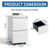 2 Drawer Metal Mobile File Cabinet, Under Desk Filing Storage Cabinet, Vertical Rolling File Cabinet with Lock for Home Office Study Room - 3 of 4