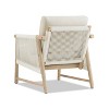 JTH Outdoor Grenada 33.5" All Weather Rope & Acacia Patio Lounge Arm Chair, Sandy White All-Weather Olefin - 4 of 4