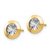 Black Bow Jewelry 8mm Diamond-Cut Post Earrings in 14k Yellow Gold & White Rhodium - 2 of 4