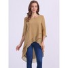 INSPIRE CHIC Women's High Low Hem Scoop Neck Asymmetrical 3/4 Sleeve Summer Top - 3 of 4