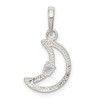 Black Bow Jewelry Sterling Silver and CZ Accent Open Crescent Moon Pendant - 3 of 4