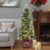 LuxenHome 5Ft Pre-Lit Potted Artificial Christmas Tree with Holly Berries Green - 4 of 4